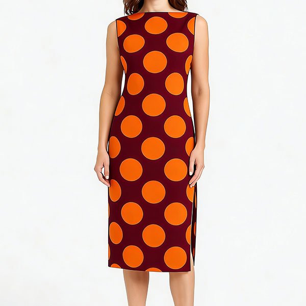 Women's sleeveless retro polka dot dress