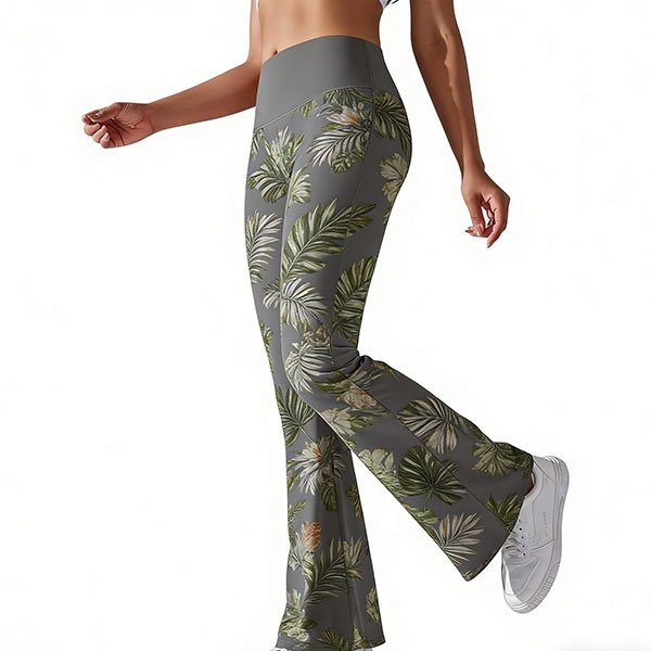 Women's Slim Fit Casual Leaf Retro Minimalist Sports Pants