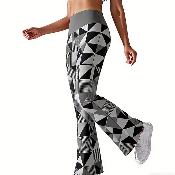 Women's tight-fitting casual geometric square sports pants