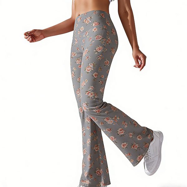 Women's tight-fitting casual floral cute sports pants