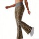 Women's tight-fitting casual leopard print sports pants
