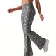 Women's slim-fit casual grey heart-patterned minimalist sports pants